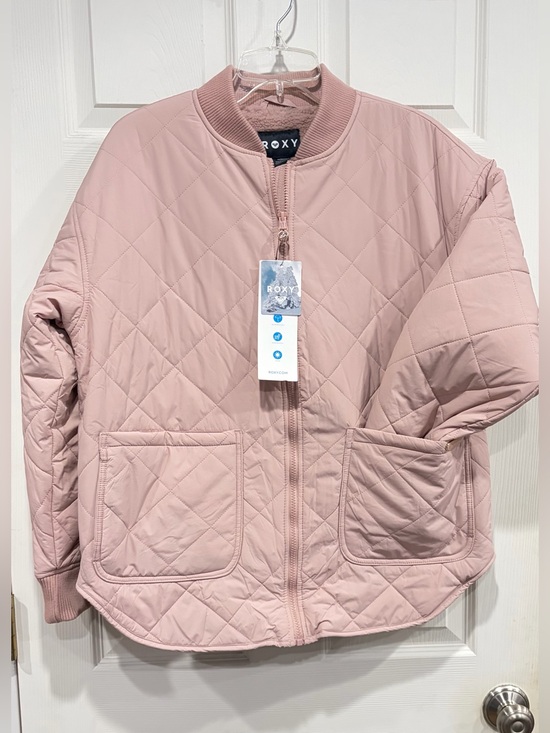 roxy Jackets & Blazers - Roxy Women's Medium Aurora Quilted Bomber Pink Rose NWT Oversized Jacket Sherpa